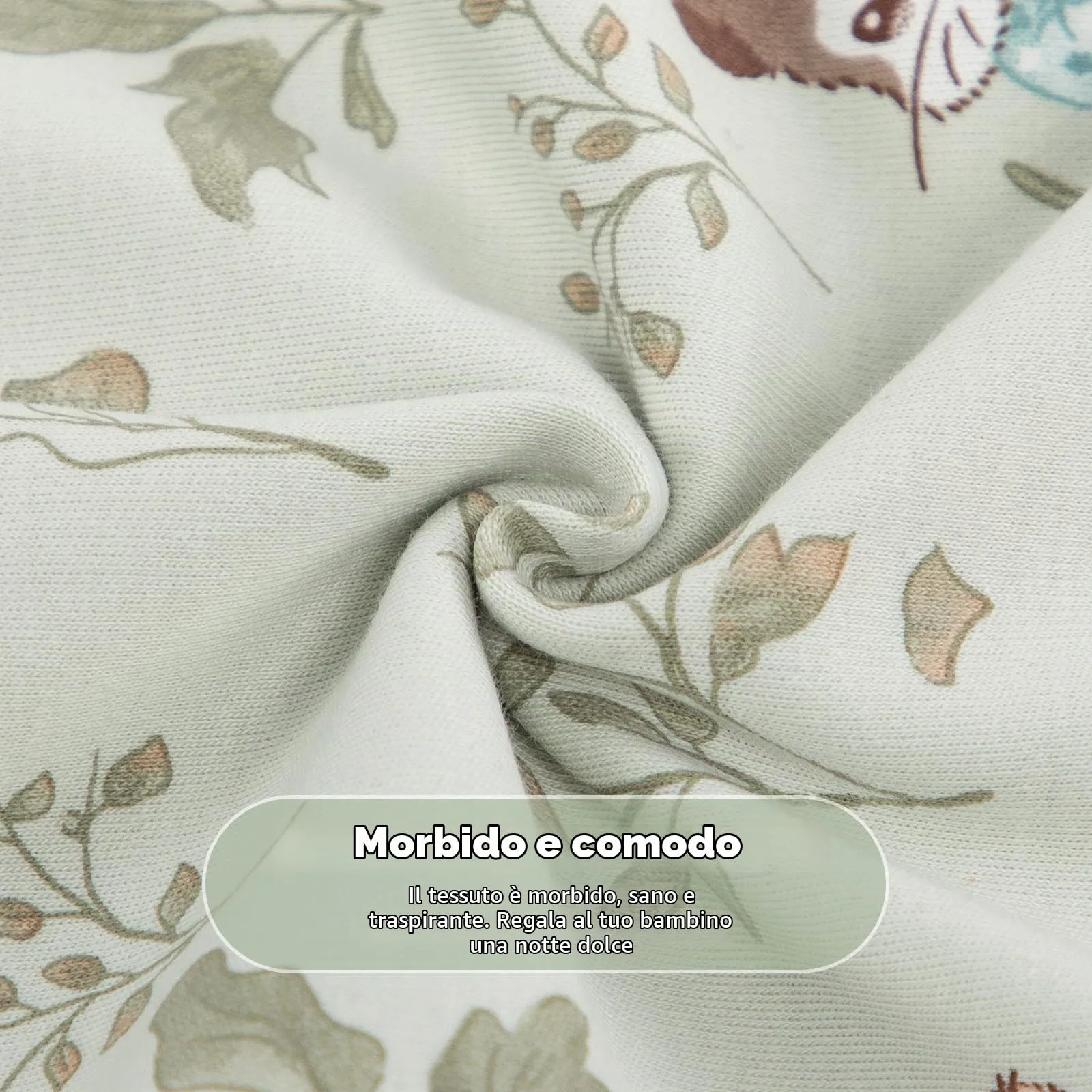 Mosebears Sacco Nanna 1 Tog per Bambini - Leggermente Imbottito Cotone Traspirante,primaverile e autunno(Animal,95cm(3-4 anni)) - immagine 3