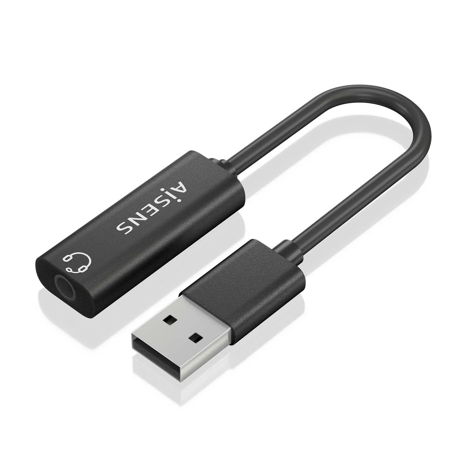 Convertitore audio da USB-A a Aisens 48KHz - USB-A/M-JACK 3.5/H - 10 cm - Colore nero - immagine 1