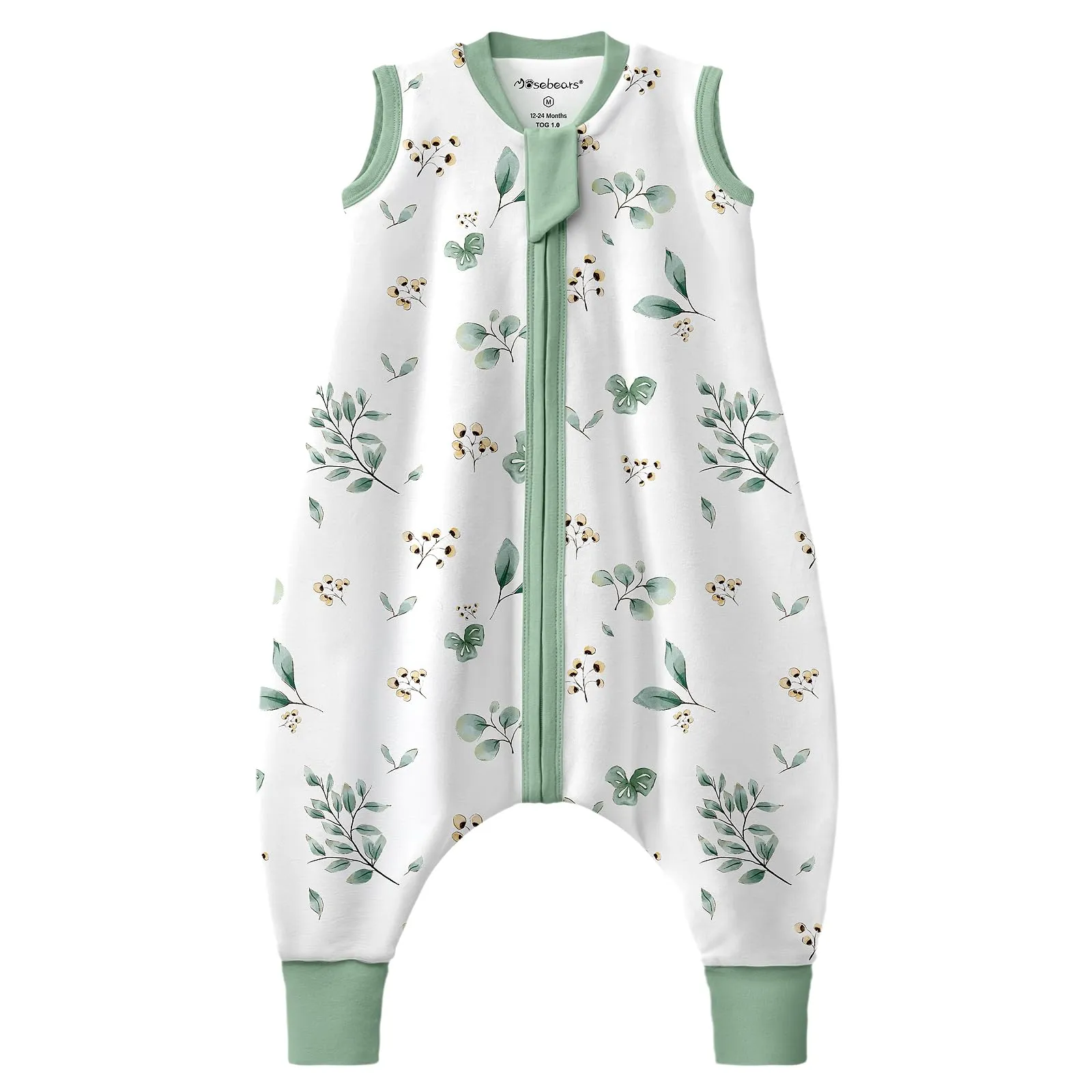 Mosebears Sacco Nanna 1 Tog per Bambini - Leggermente Imbottito Cotone Traspirante,primaverile e autunno(Plants,95cm(3-4 anni)) - immagine 1