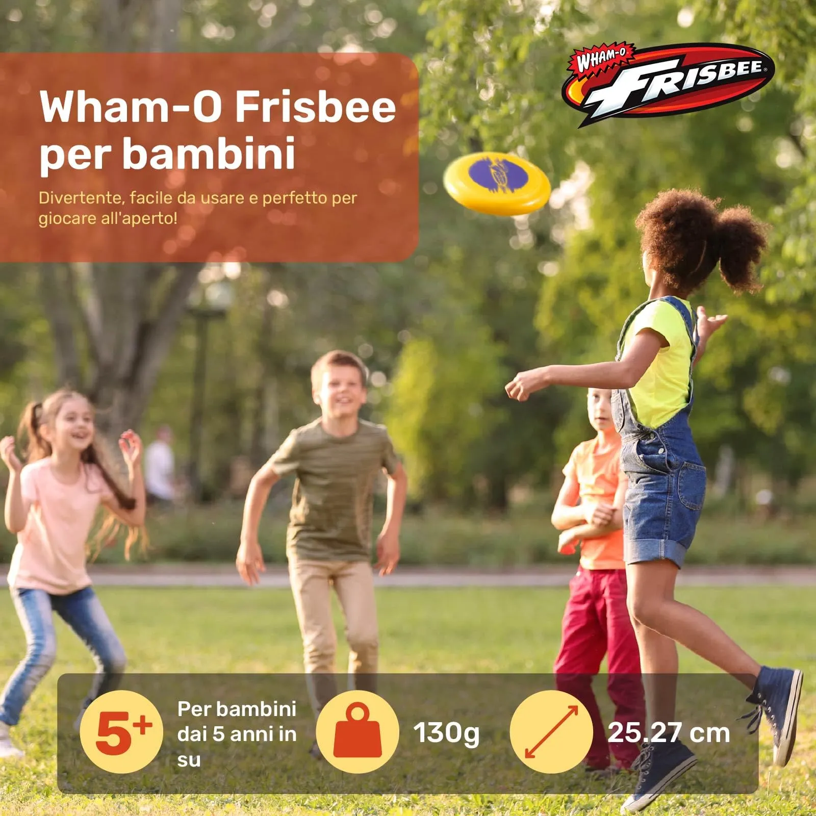Wham-O Frisbee Disco Volante, 25.27 cm Giocattolo Leggero per Bambini Adolescenti Ragazzi e Ragazze dai 5+ Anni, Gioco per Spiaggia Parco e Giardino - 130g - immagine 2