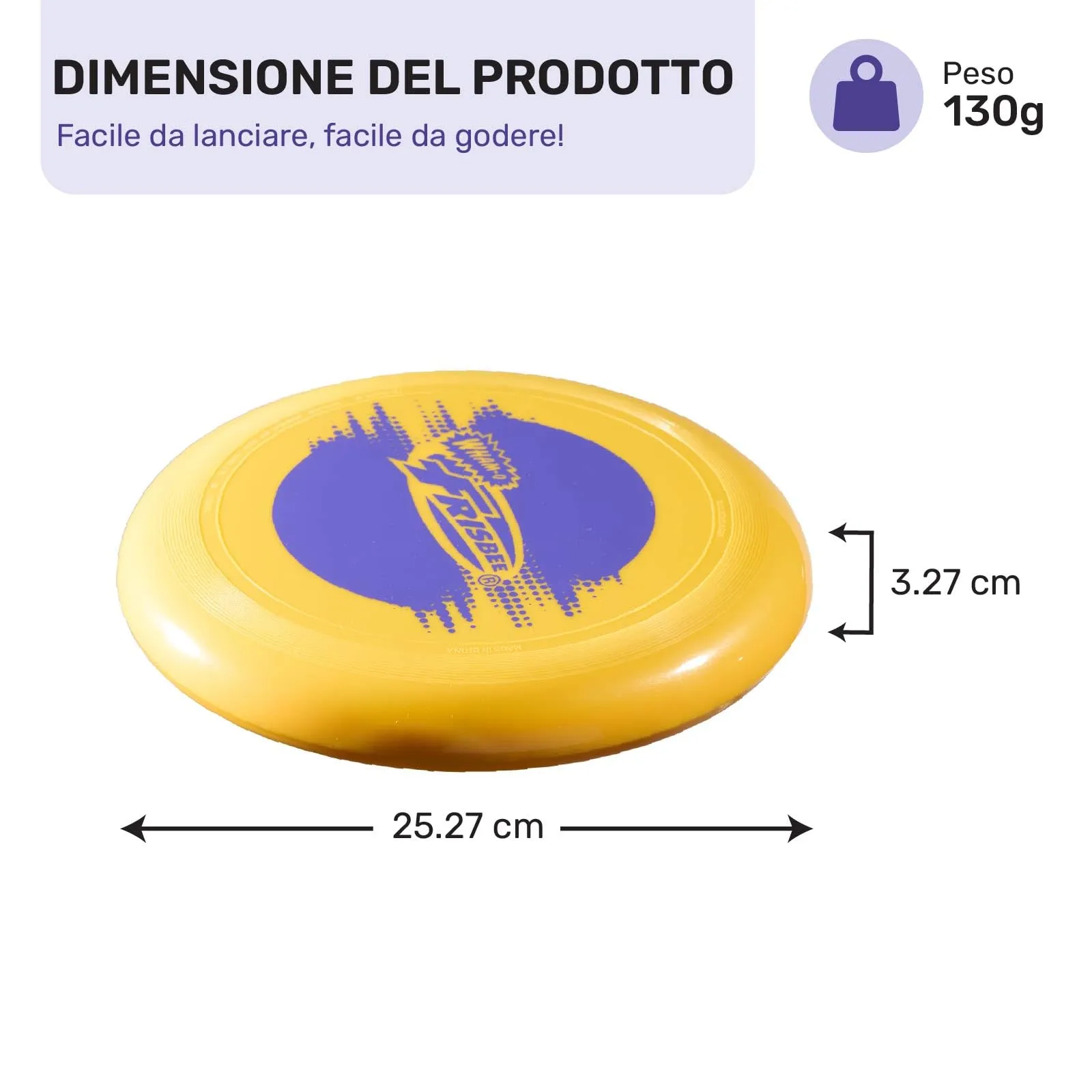 Wham-O Frisbee Disco Volante, 25.27 cm Giocattolo Leggero per Bambini Adolescenti Ragazzi e Ragazze dai 5+ Anni, Gioco per Spiaggia Parco e Giardino - 130g - immagine 4
