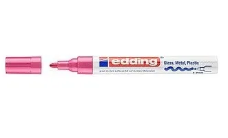 Pennarello indelebile Edding 750 - Punta tonda - Tratto da 2 a 4 mm - Inchiostro opaco - Asciugatura rapida - Rosa - immagine 1