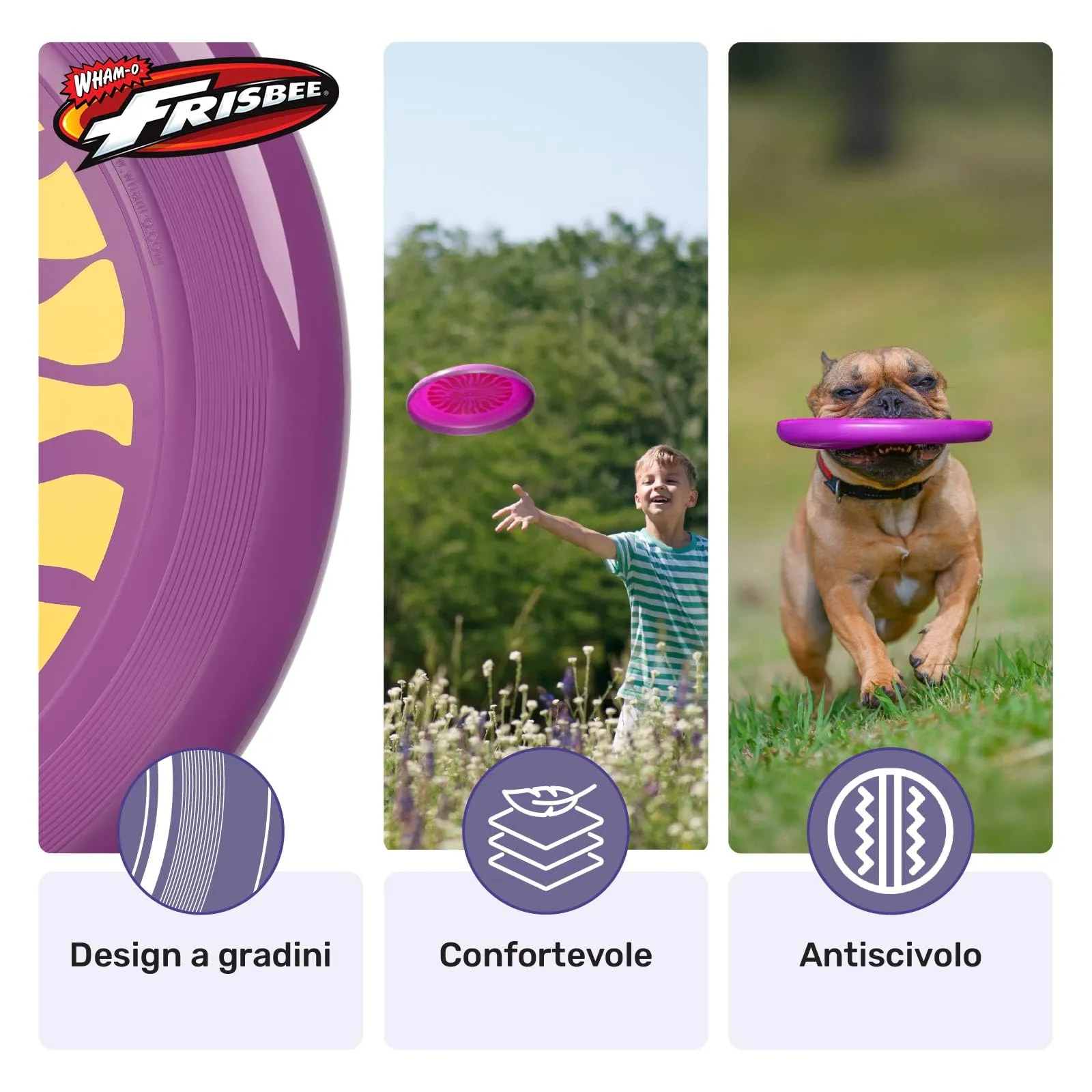 Wham-O Frisbee Disco Volante, 25.27 cm Giocattolo Leggero per Bambini Adolescenti Ragazzi e Ragazze dai 5+ Anni, Gioco per Spiaggia Parco e Giardino - 130g (53255-V3) - immagine 3