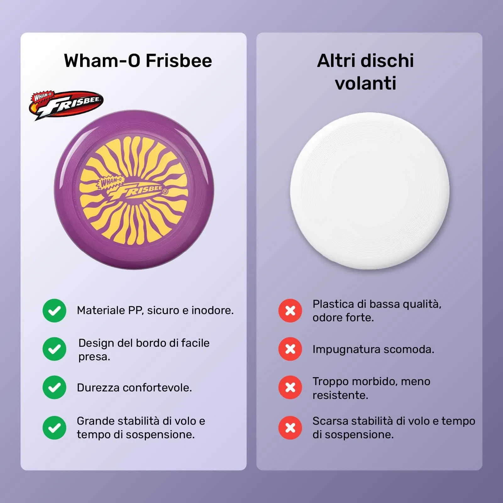 Wham-O Frisbee Disco Volante, 25.27 cm Giocattolo Leggero per Bambini Adolescenti Ragazzi e Ragazze dai 5+ Anni, Gioco per Spiaggia Parco e Giardino - 130g (53255-V3) - immagine 5