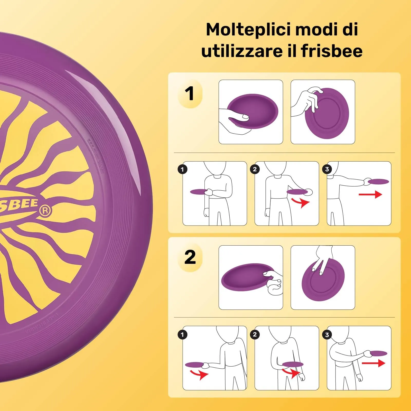 Wham-O Frisbee Disco Volante, 25.27 cm Giocattolo Leggero per Bambini Adolescenti Ragazzi e Ragazze dai 5+ Anni, Gioco per Spiaggia Parco e Giardino - 130g (53255-V3) - immagine 6