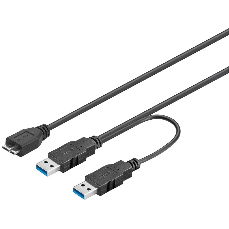 Cavo Splitter Alimentazione Usb 3.0 Connettori 2Xa - 1X Micro B - immagine 1