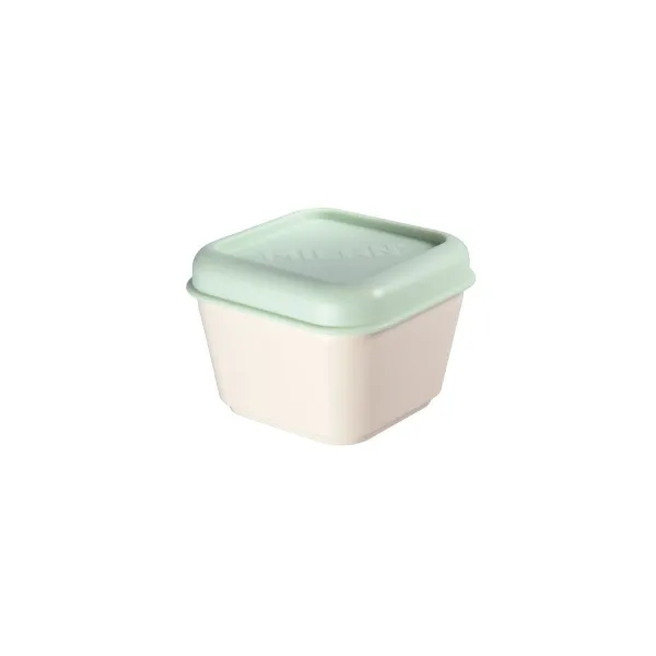 Milan Collection 430 Lunch Box Quadrato 033 L - Adatto a microonde lavastoviglie e congelatore - Senza BPA - Dimensioni 10x10x75 cm - Beige/Verde - immagine 1