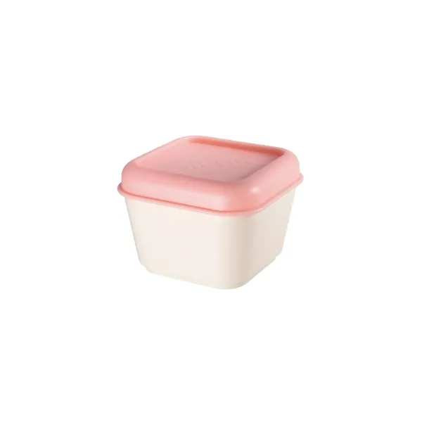 Milan Collection 430 Lunch Box Quadrato 033 L - Adatto a microonde lavastoviglie e congelatore - Senza BPA - Dimensioni 10x10x75 cm - Beige/Rosa - immagine 1