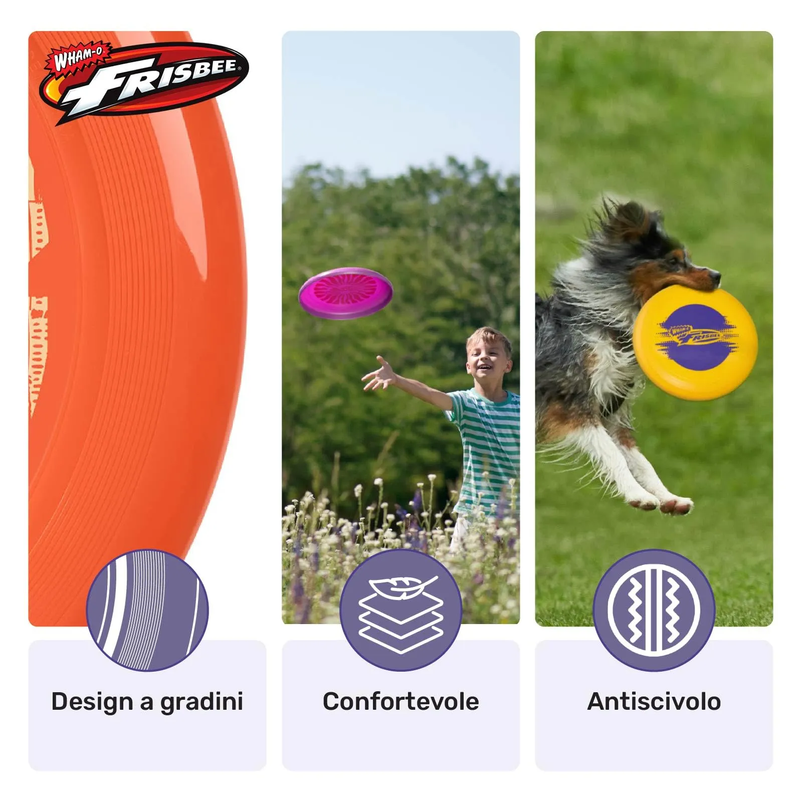 Wham-O Frisbee Disco Volante, 25.27 cm Giocattolo Leggero per Bambini Adolescenti Ragazzi e Ragazze dai 5+ Anni, Gioco per Spiaggia Parco e Giardino - 130g (53255-V) - immagine 3