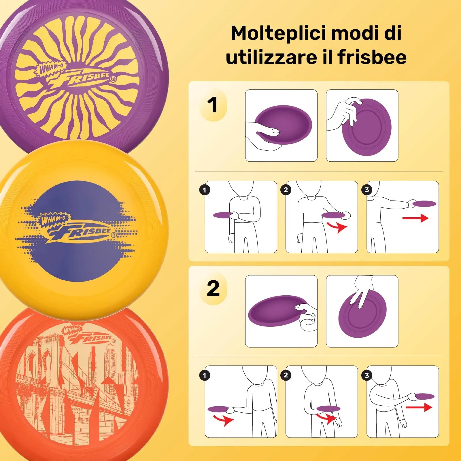 Wham-O Frisbee Disco Volante, 25.27 cm Giocattolo Leggero per Bambini Adolescenti Ragazzi e Ragazze dai 5+ Anni, Gioco per Spiaggia Parco e Giardino - 130g (53255-V) - immagine 6