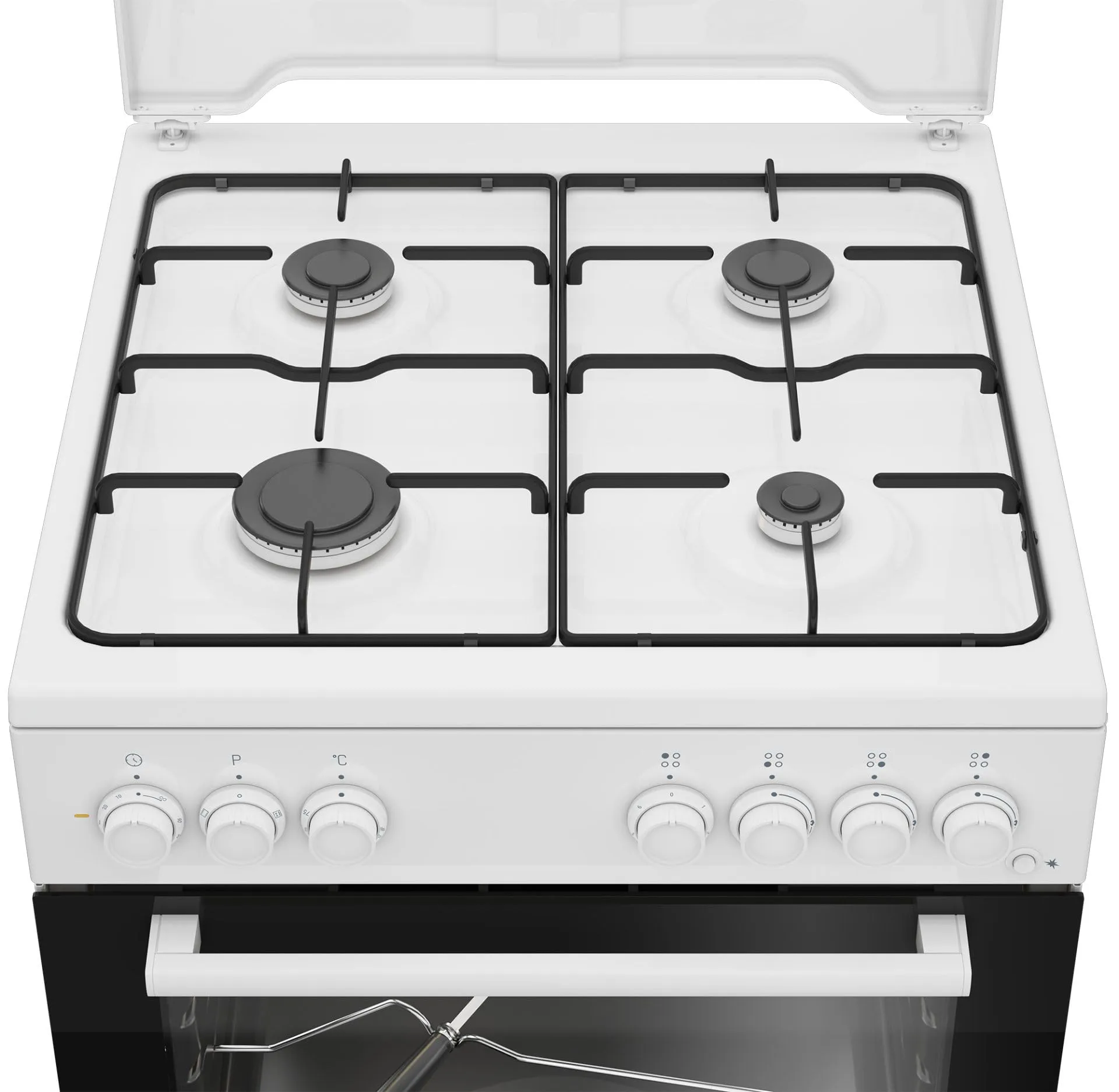 Cucina Beko 4 Fuochi Gas Forno Elettrico 60x60 Bianco FBST62110DW - immagine 4