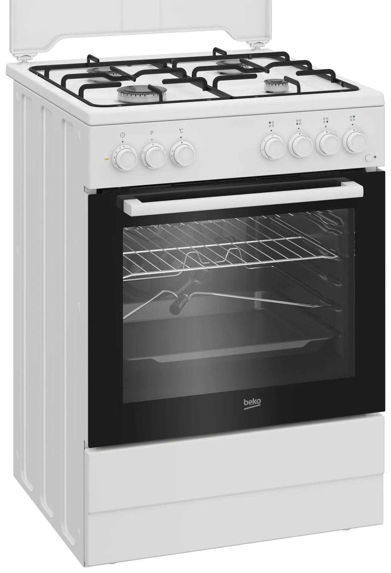 Cucina Beko 4 Fuochi Gas Forno Elettrico 60x60 Bianco FBST62110DW - immagine 5