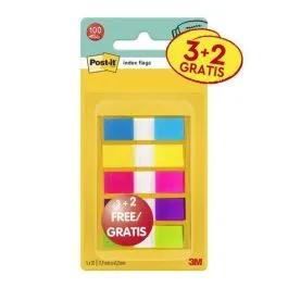 Confezione da 5 dispenser Post-it con 20 pennarelli riposizionabili - Dimensioni 119x432 mm - Colori assortiti - immagine 1