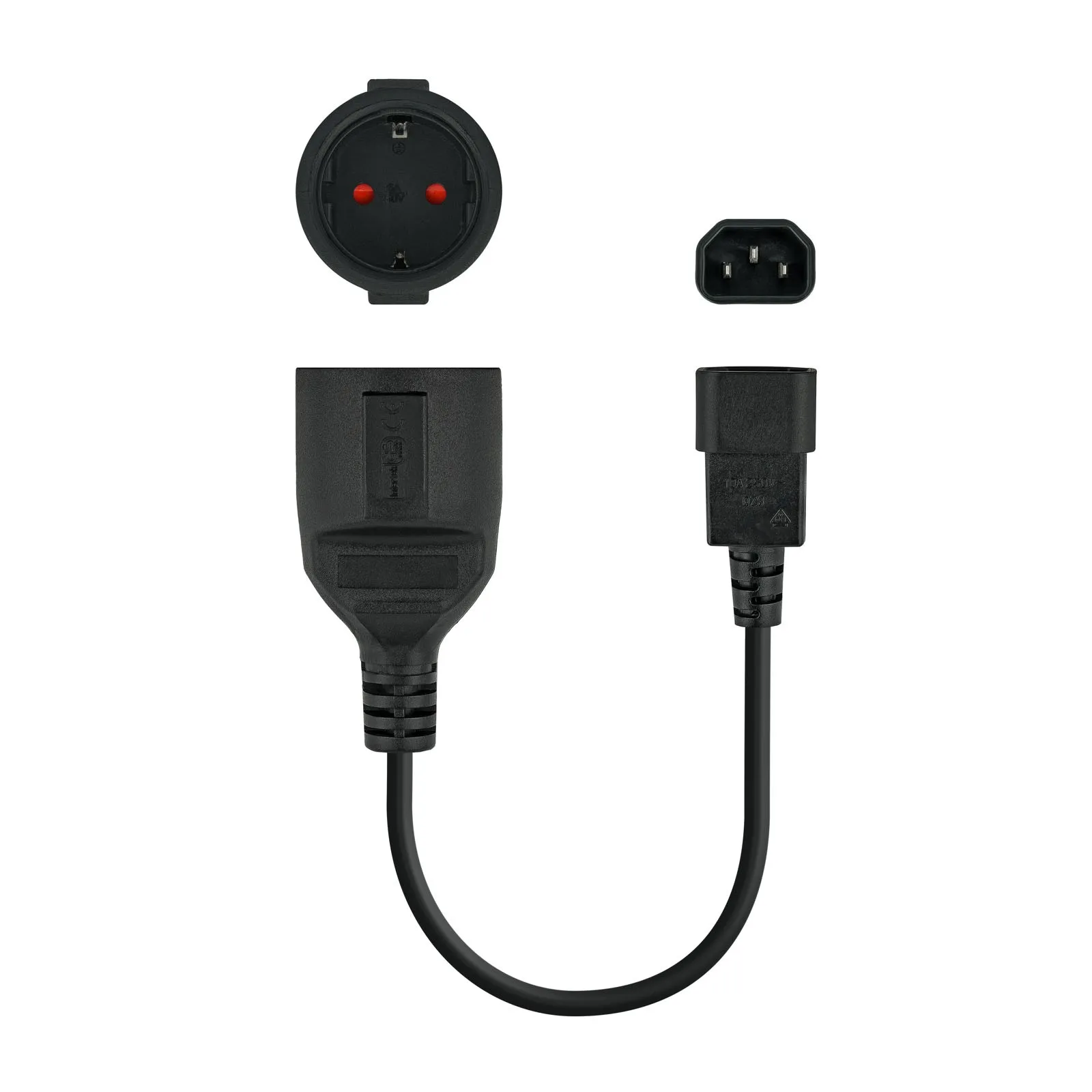 Nanocable 10.22.0901 cavo di alimentazione Nero 025 m Accoppiatore C14 CEE7/4 - immagine 1