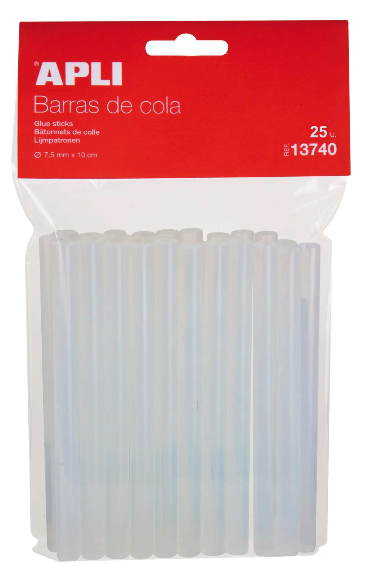 Apli Confezione da 25 Barre Fusibili a Caldo Ø75mmx10cm - Precisione e Pulizia nei tuoi Lavori - Non Gocciola - Compatibile con Pistole Ø7.5mm - immagine 1