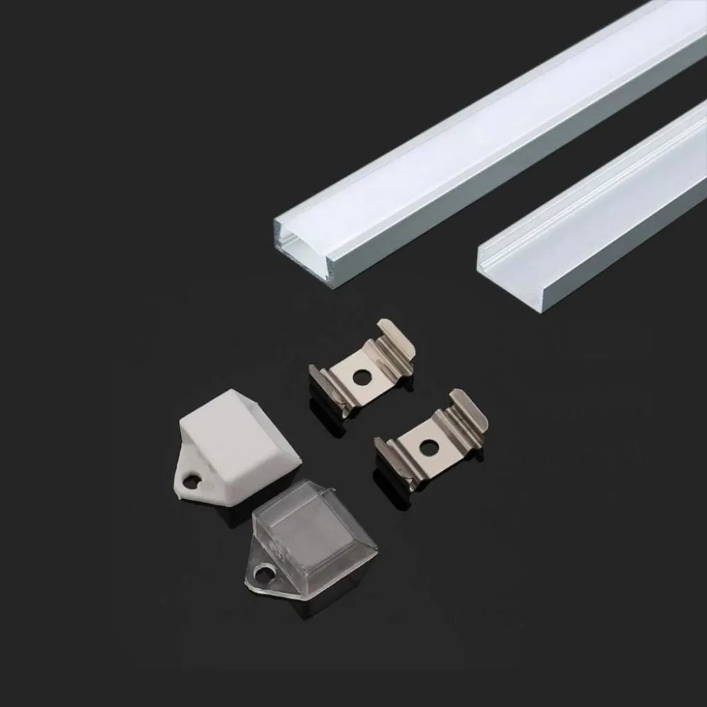 V-TAC Profilo in Alluminio Colore Silver per Strip LED (Max l: 125mm) Copertura Satinata 2000 x 1555 x 59mm - immagine 1