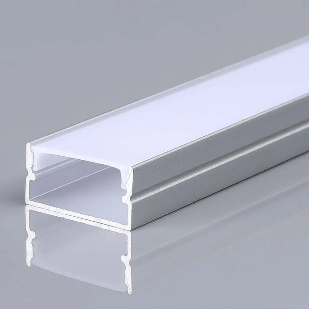 V-TAC Profilo in Alluminio Colore Silver per Strip LED Copertura Satinata 2000*20*10mm - immagine 1