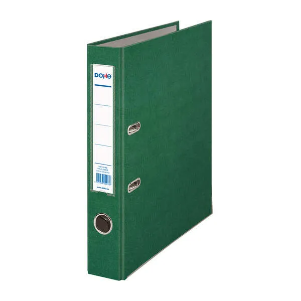 Raccoglitore ad anelli Dohe - Formato folio - Dorso da 45 mm - Con occhiello anello e porta carte sul dorso - Cartone rivestito in polipropilene - Protezioni angolari in metallo - Verde - immagine 1