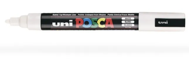 POSCA PC5M BL evidenziatore 1 pz Punta sottile Bianco - immagine 1