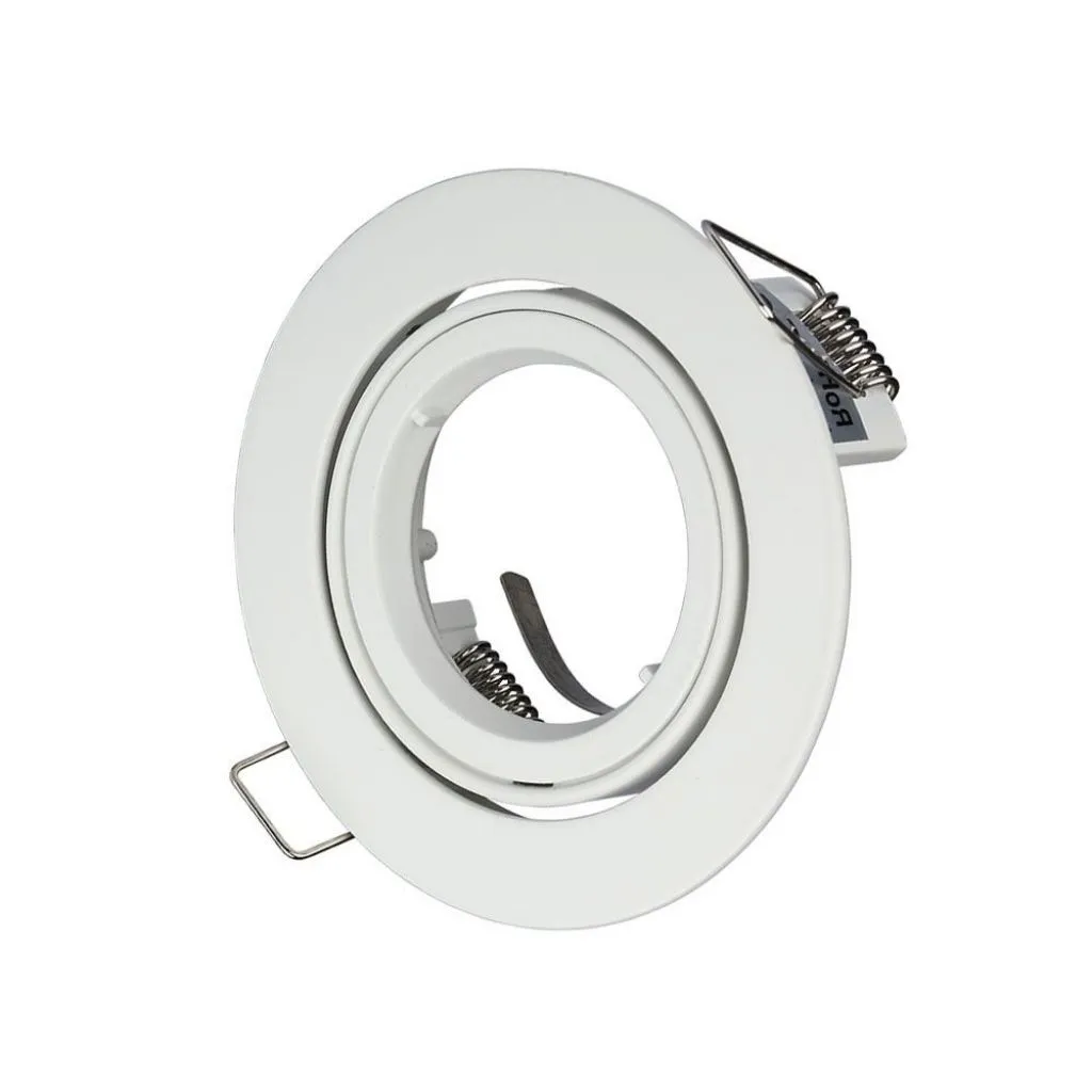 V-TAC Portafaretto LED da Incasso Rotondo GU10 e GU5.3 (MR16) Colore Bianco Orientabile - immagine 1