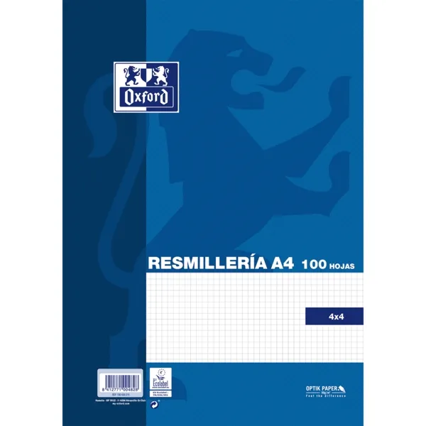 Oxford School Classic Confezione da 100 fogli A4 griglia 4x4 - 100430215 - immagine 1