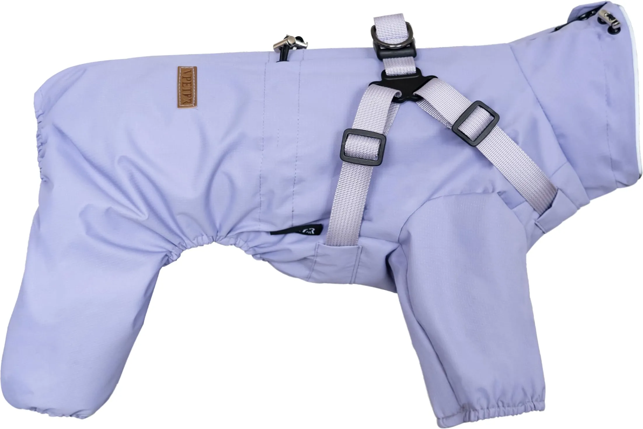 BT Bear Impermeabile con Pettorina per Cani, Giacca Regolabile a 4 Zampe per Cani con Pettorina Riflettente Tuta Impermeabile per Cani di Taglia Media e Grande, Viola 6XL - immagine 1