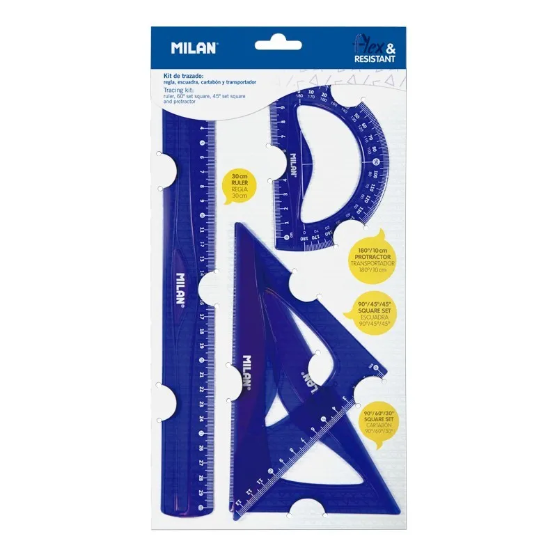 Milan Flex & Resistant Acid set di righelli 4 pz - immagine 1