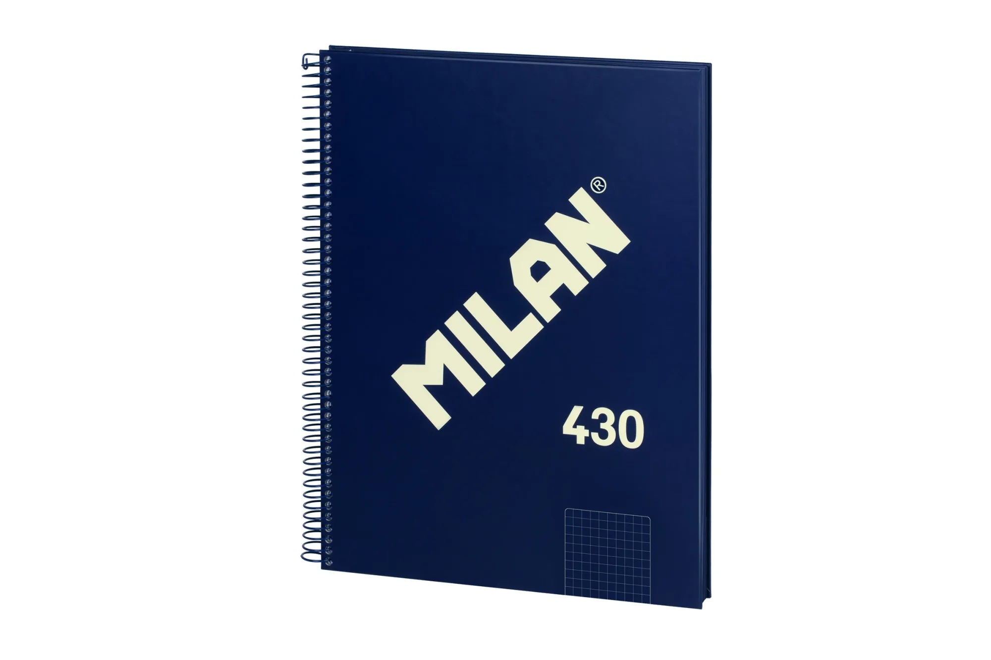 Quaderno Spirale Milan Formato A4 con Griglia 5x5mm - 80 Fogli da 95 gr/mq - Microperforato 4 Fori - Colore Blu Scuro - immagine 1