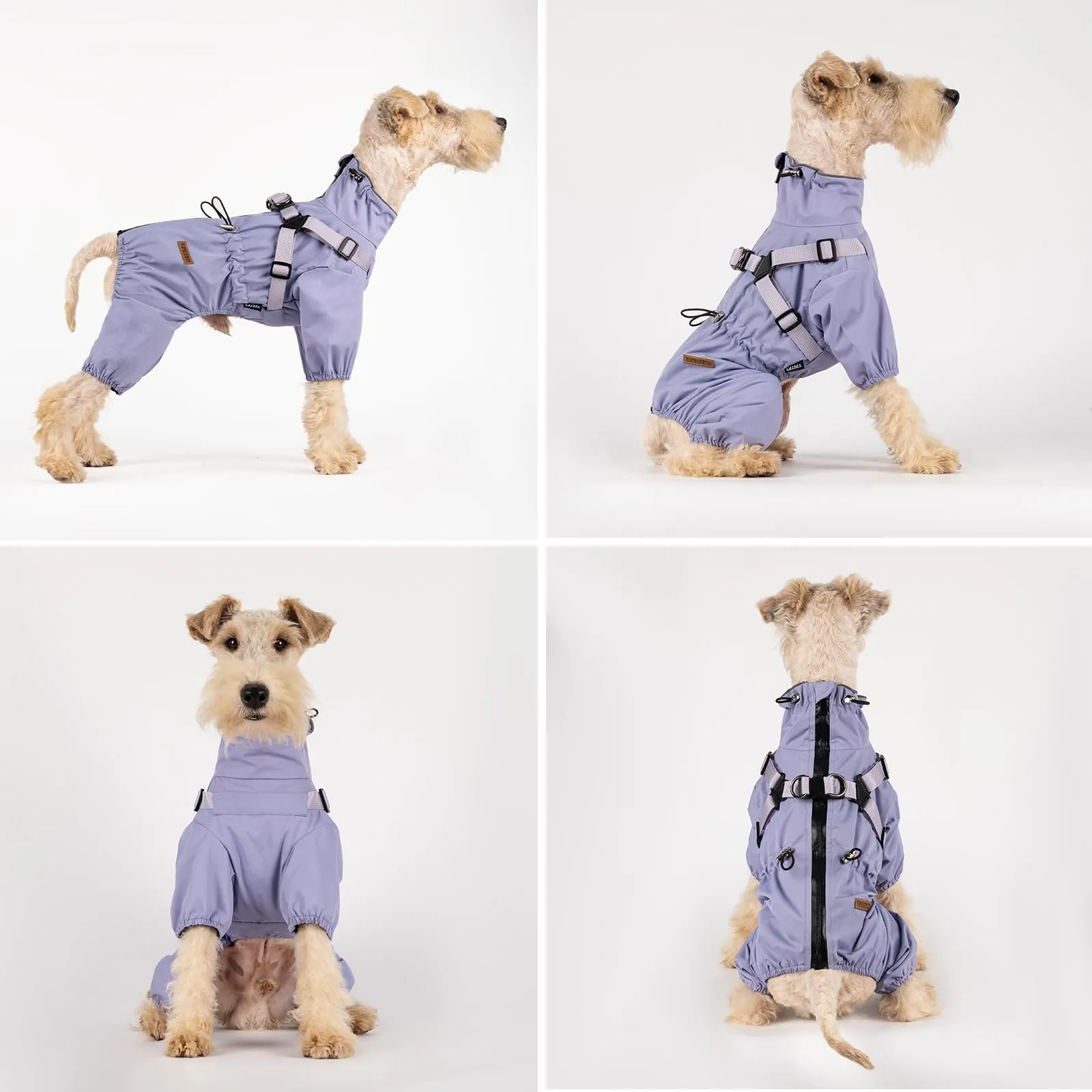 BT Bear Impermeabile con Pettorina per Cani, Giacca Regolabile a 4 Zampe per Cani con Pettorina Riflettente Tuta Impermeabile per Cani di Taglia Media e Grande, Viola 5XL - immagine 6