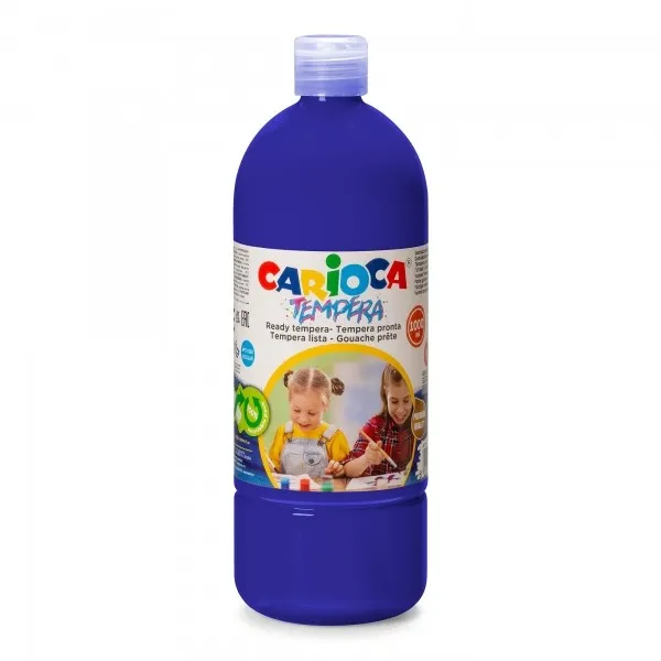 Tempera Carioca in flacone da 1000 ml - Colori super lavabili - Facile da miscelare - Applicabile su materiali porosi - Alta opacità - Viola - immagine 1
