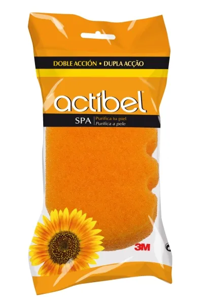 Spugna corpo Actibel Spa Dual Action - 1 lato morbido - 1 lato esfoliante - Ergonomica - Arancione - immagine 1