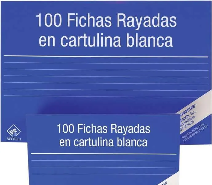 Mariola Confezione da 100 Schede a Righe n. 5 - Misure 215x160mm - Colore Bianco - immagine 1