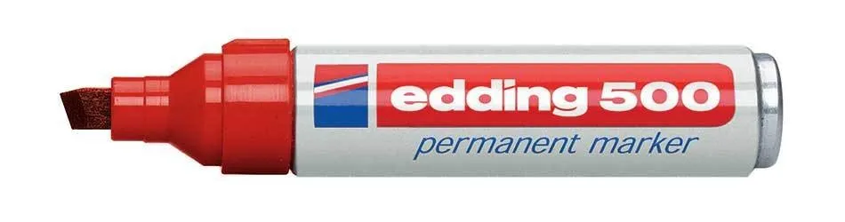 Edding 500 marcatore permanente Punta smussata Rosso 10 pz - immagine 1