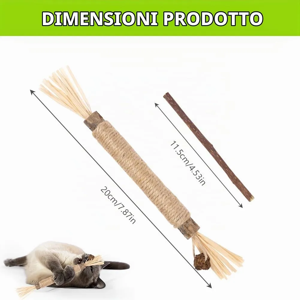 OSDUE Bastoncini Cura Denti per Gatti, 21Pz Dental Stick, Giocattolo di Erba Gatta Matatabi Stick Contro Alito Cattivo per Dental Care Pratica Bastoncini da Masticare Naturale, con 6 Frutta Erba Gatta - immagine 2