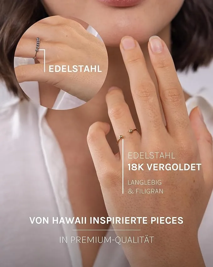 Purelei® Anello per l'ansia Shade - Anello da donna impermeabile in acciaio inossidabile resistente - Anelli regolabili dalla taglia 50 alla 66 - Gioielli alla moda per il tuo look individuale, 60-66 - immagine 4
