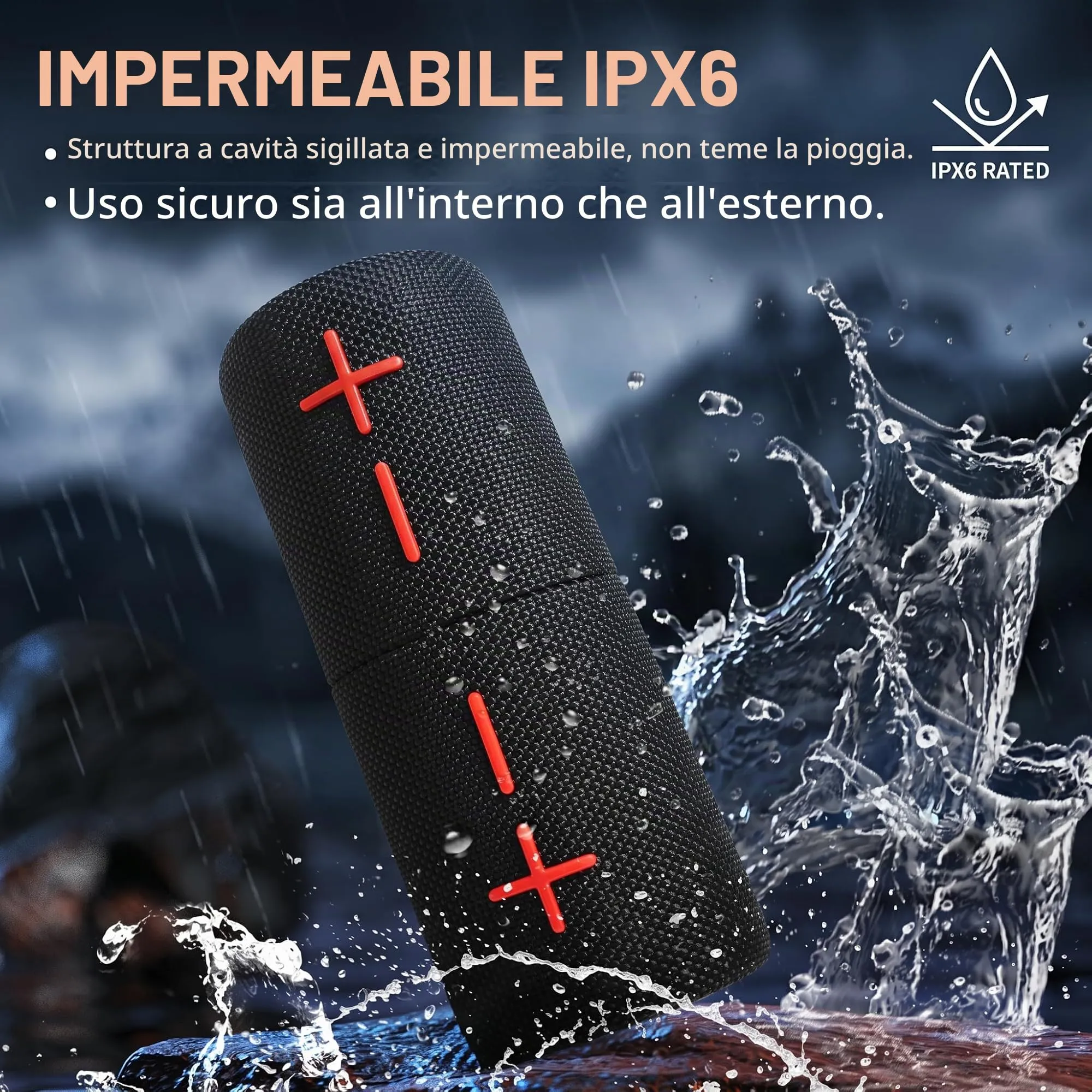 Altoparlante Bluetooth doppio, 2 in 1, magnetico, IPX6, impermeabile, con audio stereo Loud da 20 W, Bluetooth V5.3, 24H Playtime, Multiple Pairing for Home, Outdoor or Travel - immagine 5