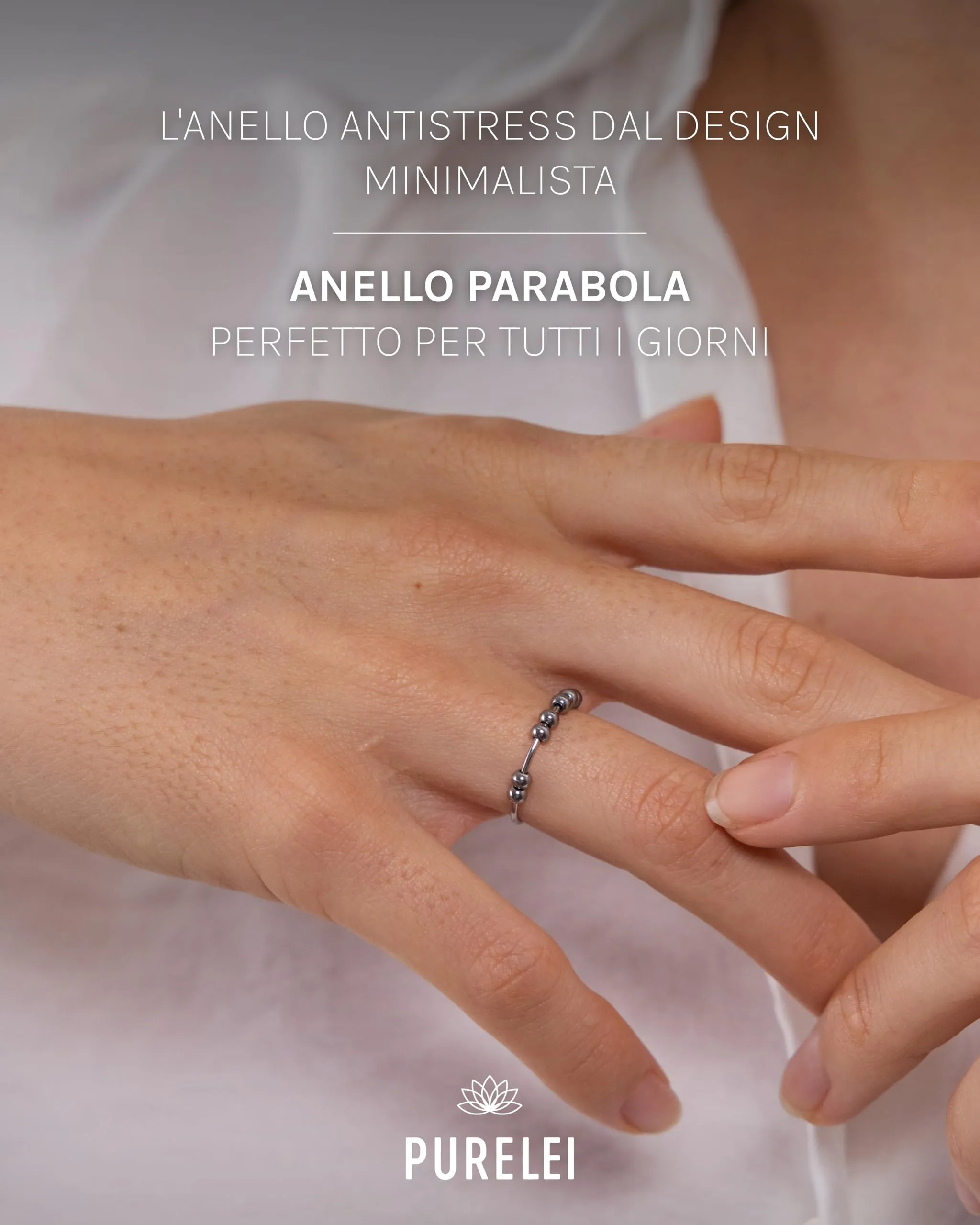 Purelei® Anello Anti-Ansia Shade – gioielli in acciaio inossidabile – Gioiello anti-ansia resistente all'acqua per donne – diverse taglie – Bigiotteria alla moda per il tuo look personale, 50-60 - immagine 2