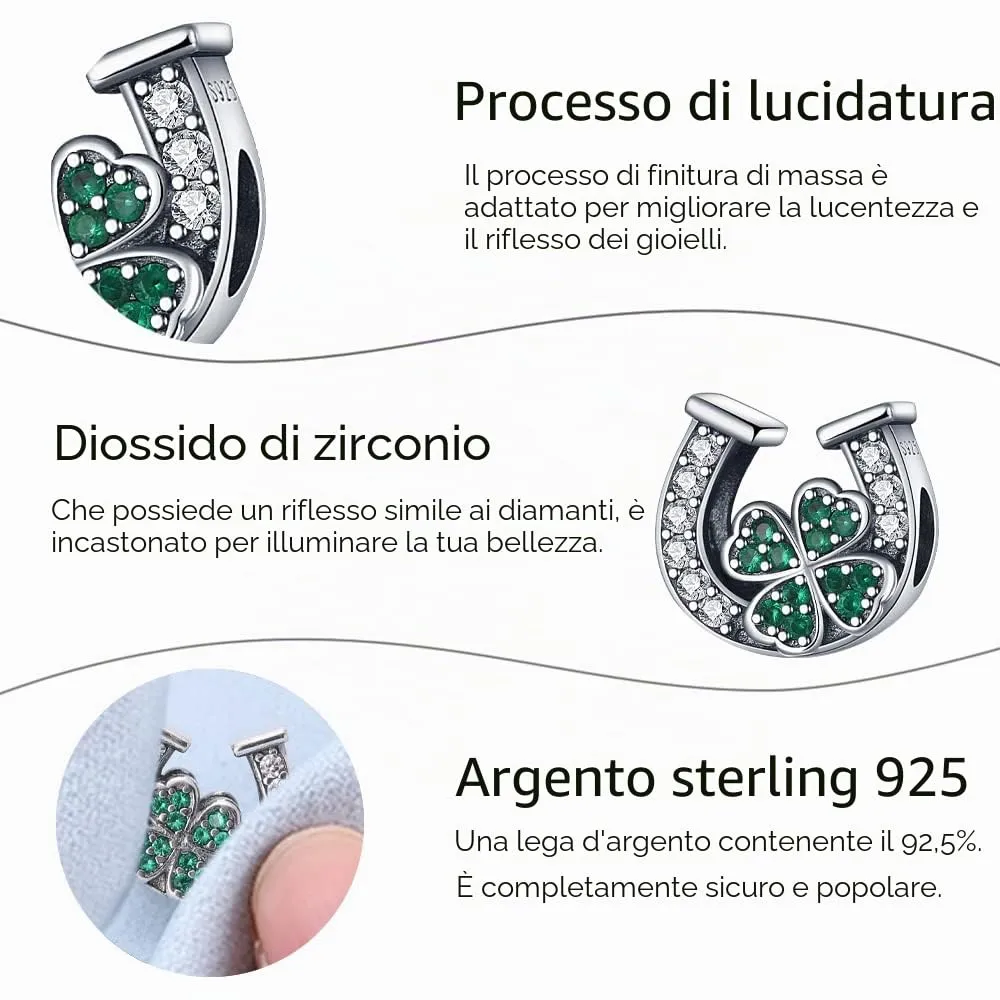 XWN Ciondolo Argento Sterling 925 con Cubic Zirconia Pendenti per Pandora Braccialetti, Compatibile con Braccialetti e Collane europei, perfetto Regali per Moglie e Ragazze - immagine 5