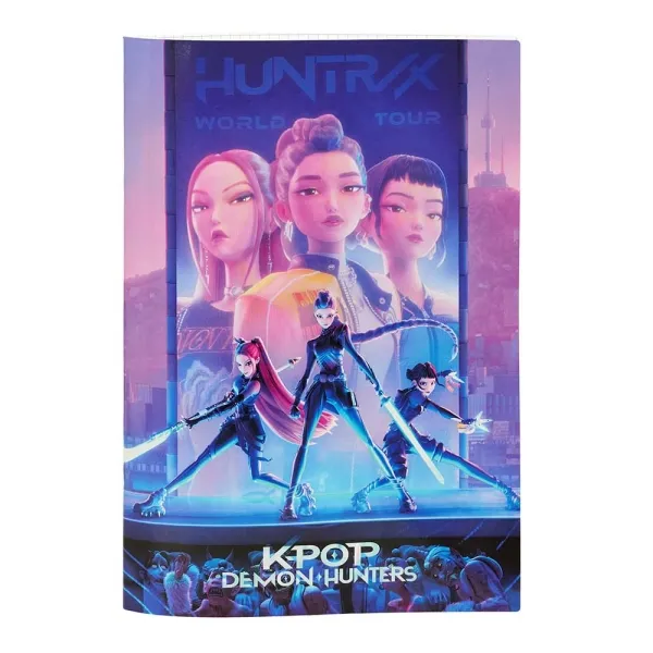 Quaderno Safta K-Pop Demon Hunters con rilegatura a punti metallici - Formato A4 - Griglia 5x5mm - Angoli arrotondati - 205x297cm - Multicolore - immagine 1