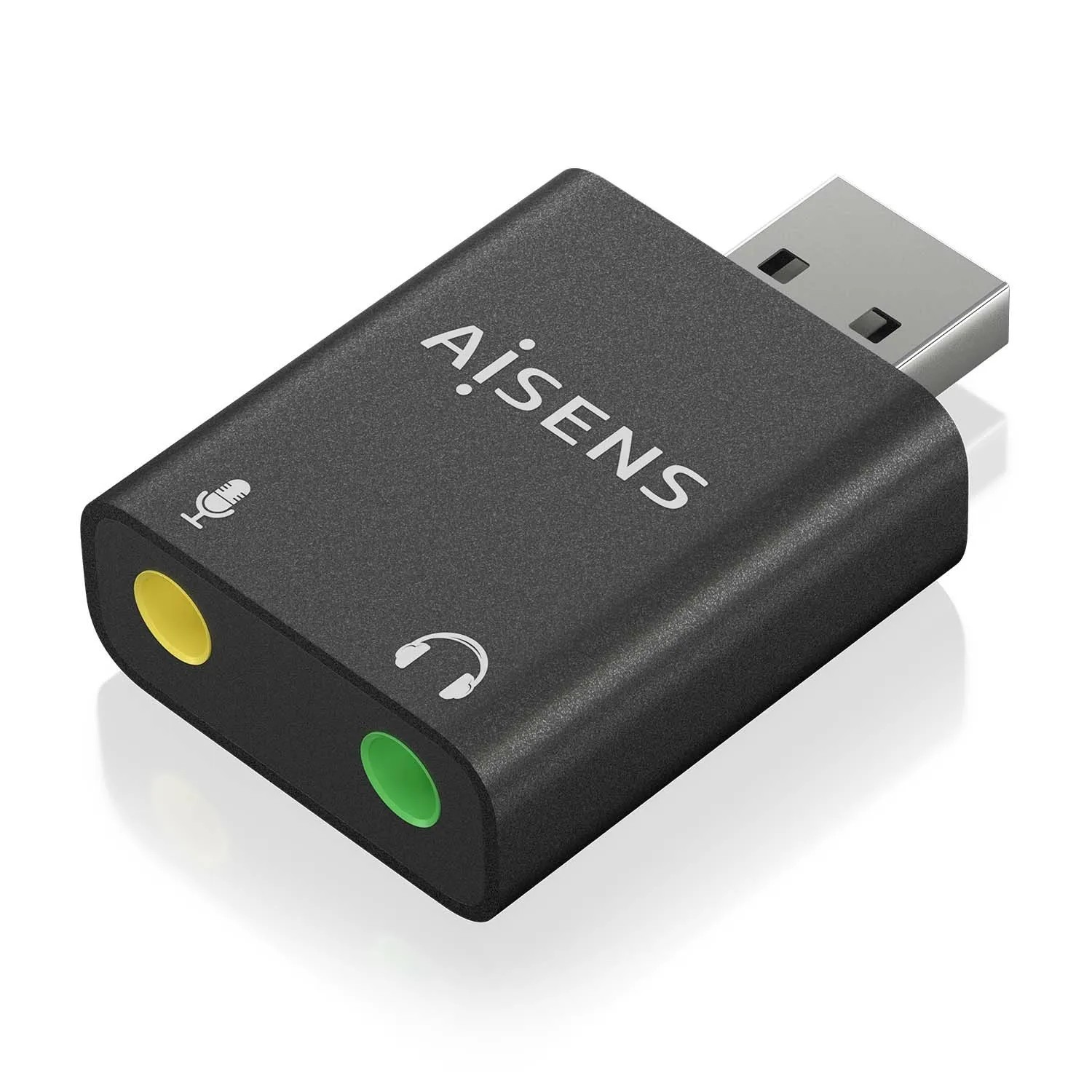 Convertitore audio da USB-A a Aisens 48KHz - USB-A/M-2xJACK 3.5/H - Colore nero - immagine 1