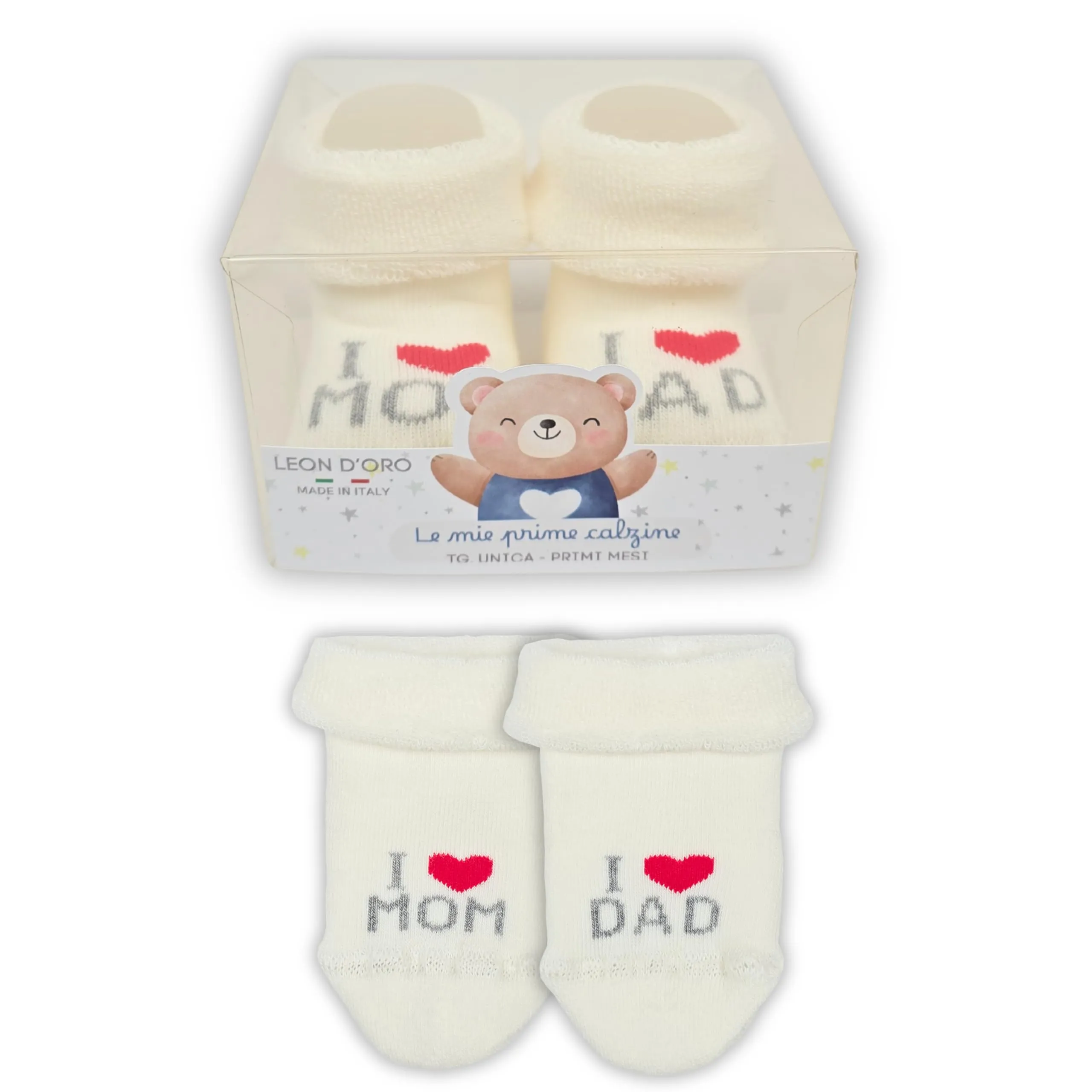 LEON D'ORO Calze Neonato Calzino Regalo Scarpine Babbucce bambini Primi Mesi Taglia Unica Made in Italy (IT, Età, Taglia unica, ASS1 UNISEX) - immagine 8