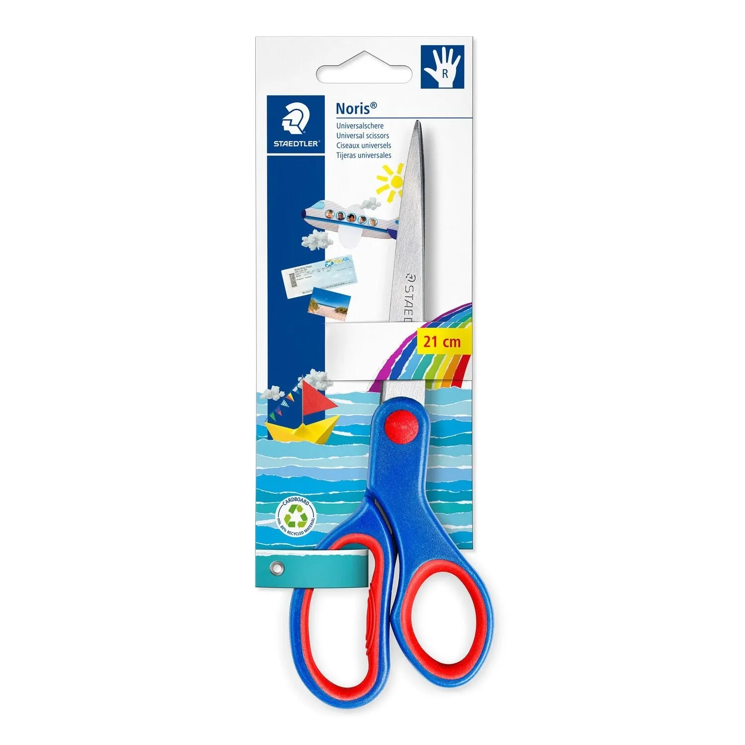 Forbici per la scuola per bambini Staedtler Noris 965 - Acciaio inossidabile - Lisce ed ergonomiche - Taglio di qualità - Lunghezza 21 cm - immagine 1