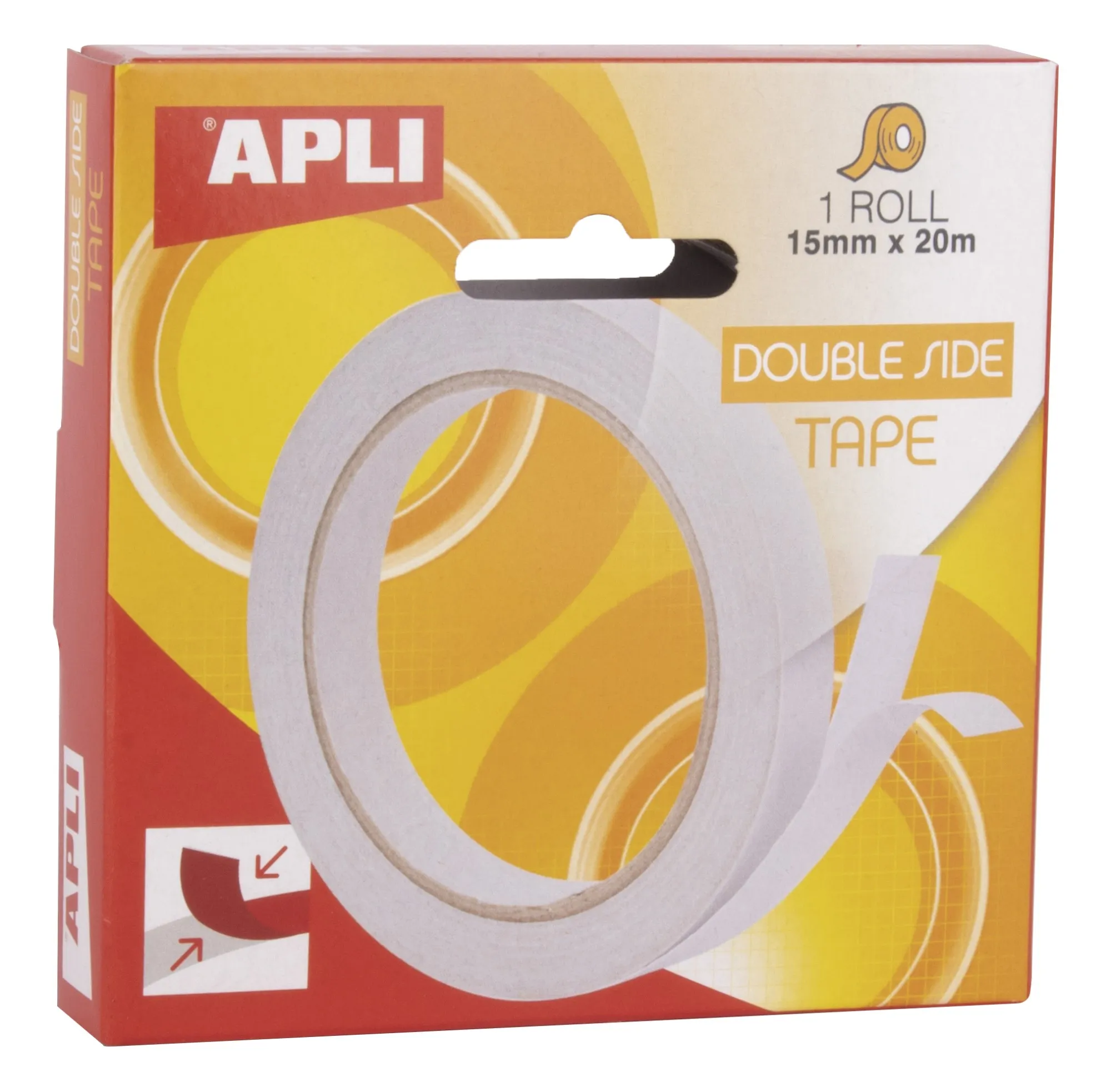 Apli Nastro Biadesivo 15mm x 20m - Facile da Tagliare e Applicare - Adesione Forte e Durevole - Trasparente Trasparente - immagine 1