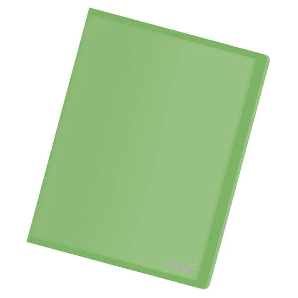 Cartella Dohe con 20 buste trasparenti saldate formato A4 da 80 micron - Copertina flessibile in polipropilene - Verde - immagine 1