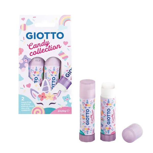 Giotto Candy Collection Confezione da 2 stick di colla media da 20 gr - Asciugatura rapida - Adatti per uso scolastico - immagine 1
