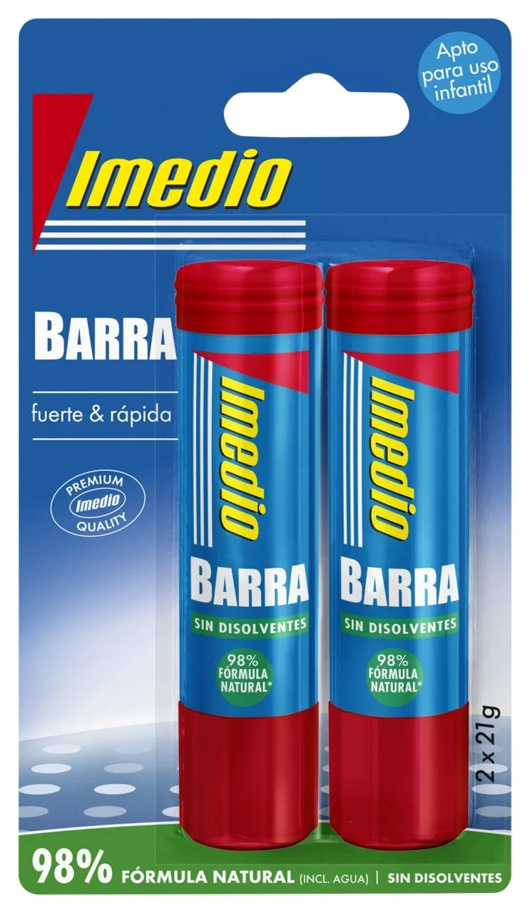 Imedio Confezione da 2 Colla Stick da 21gr - Senza Solventi - Lavabile - Adatta per Uso Scolastico - immagine 1