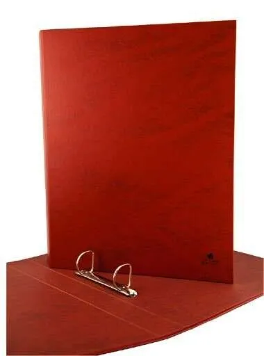 Mariola Cartella Portadocumenti a 2 Anelli Cartoncino Foderato in Carta Laminata in Pelle - Formato Quarto Naturale - Anelli Misti 40mm - Misure 24x21x55 cm - Colore Marrone - immagine 1