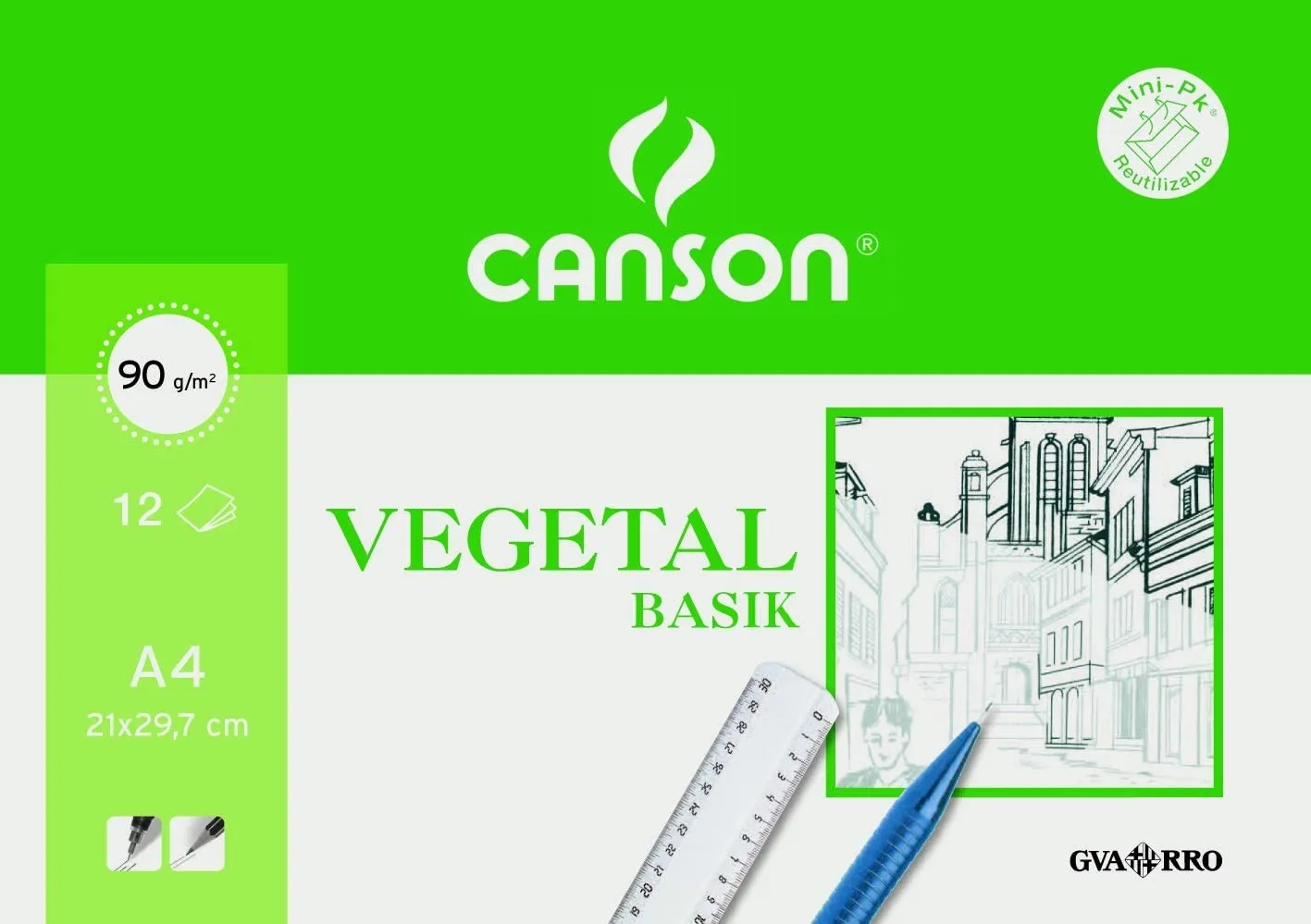 Canson Vegetarian Basik Minipack da 12 fogli A4 - 21x297 cm - 95 g - Colore trasparente - immagine 1