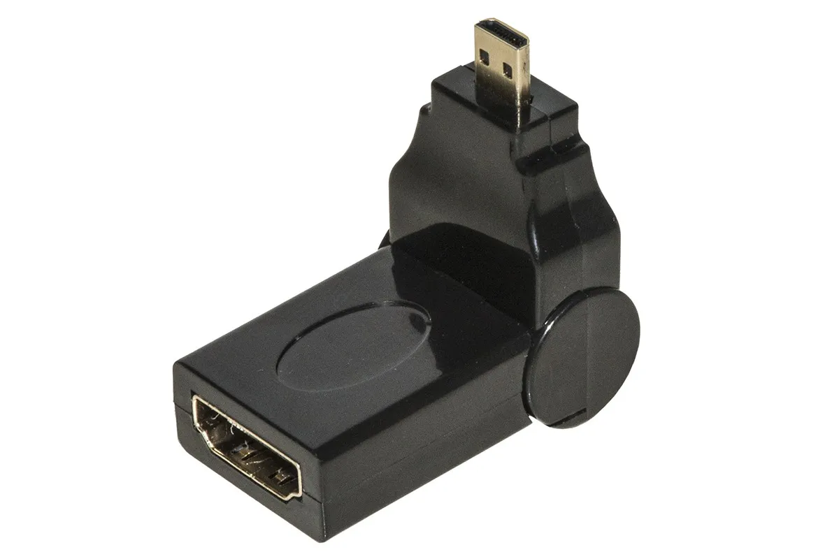 Adattatore Micro Hdmi Maschio - Hdmi Femmina Con Connettore Inclinabile - immagine 1