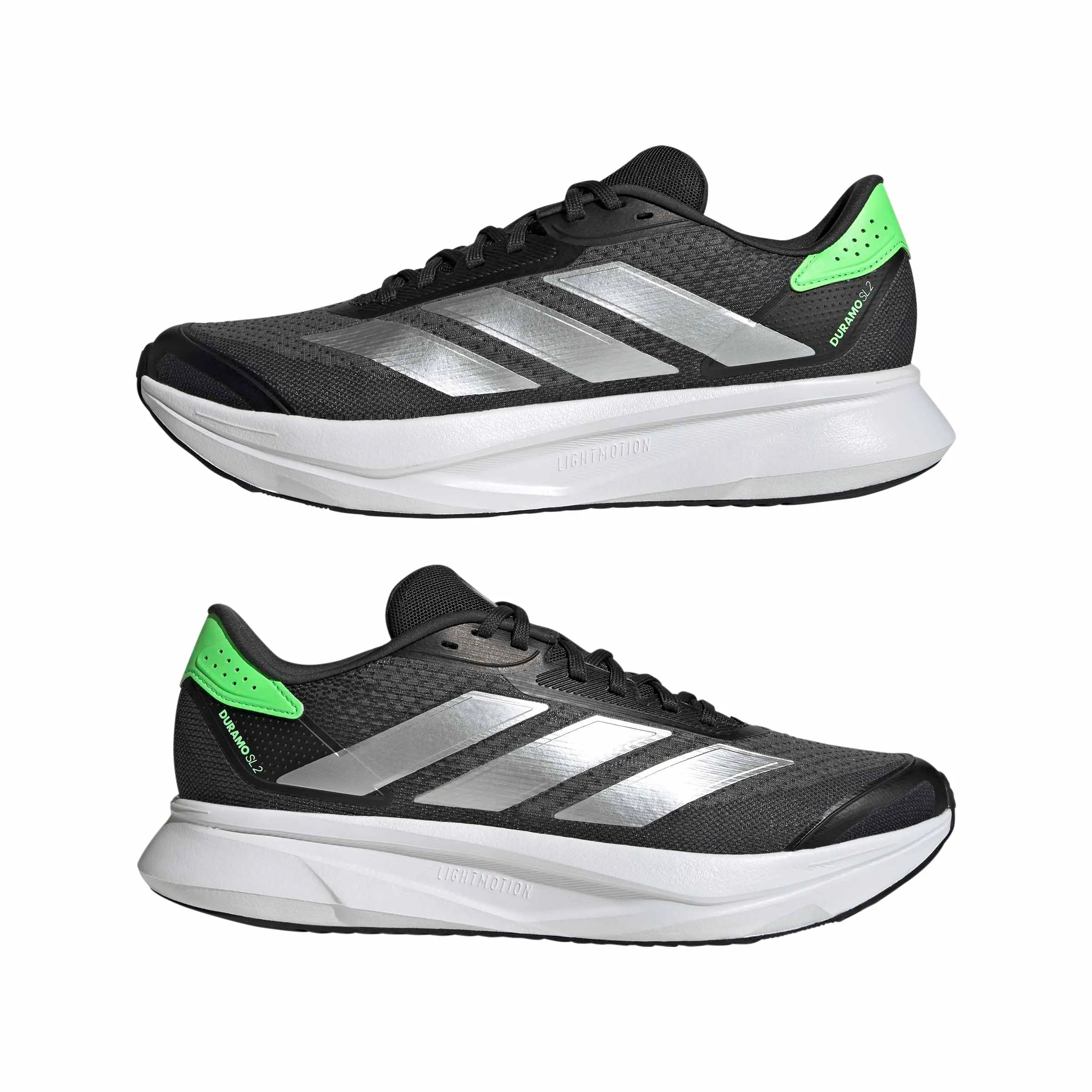 adidas Uomo Duramo SL 2 Running Shoes, Carbon/Silver Met./Lime Burst, 46 2/3 EU - immagine 7
